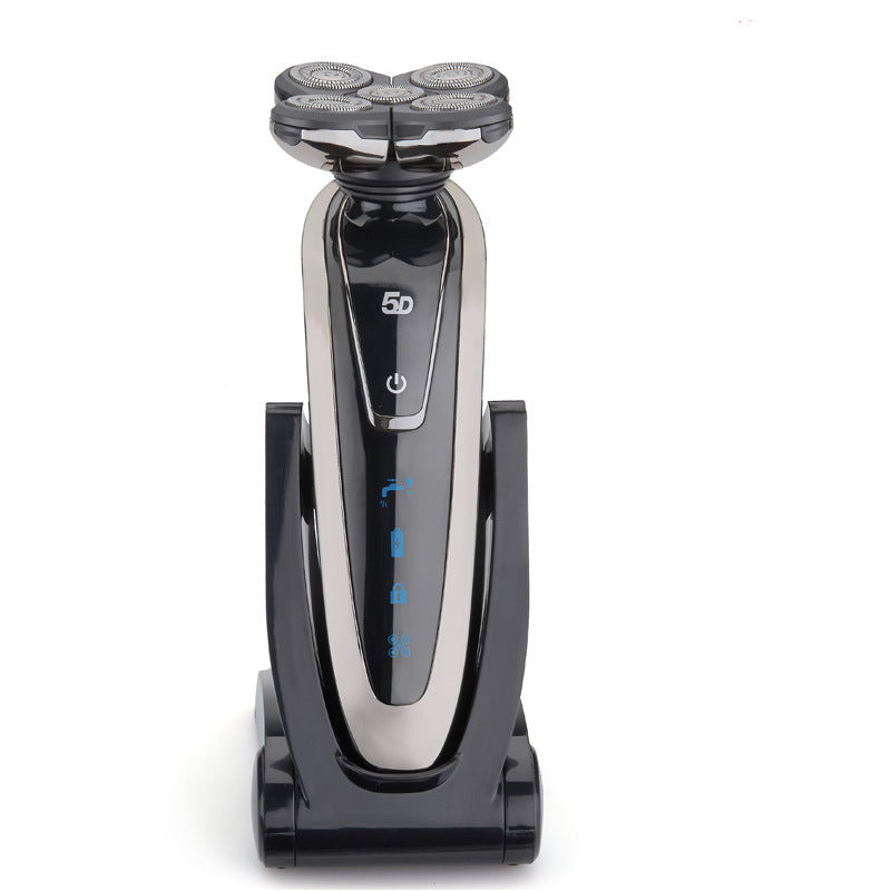 HKM-267603 Rechargeable Electric Shaver with 3W Power and Body Wash Cleaning - Available in Gold, Blue, and Gun Color