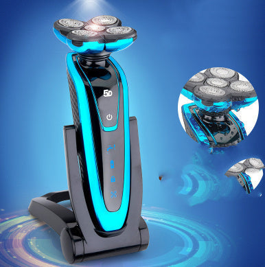 HKM-267603 Rechargeable Electric Shaver with 3W Power and Body Wash Cleaning - Available in Gold, Blue, and Gun Color
