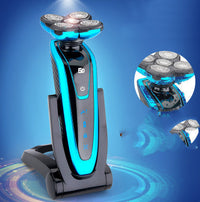 HKM-267603 Rechargeable Electric Shaver with 3W Power and Body Wash Cleaning - Available in Gold, Blue, and Gun Color