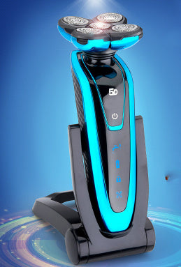 HKM-267603 Rechargeable Electric Shaver with 3W Power and Body Wash Cleaning - Available in Gold, Blue, and Gun Color