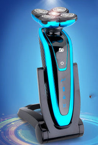 HKM-267603 Rechargeable Electric Shaver with 3W Power and Body Wash Cleaning - Available in Gold, Blue, and Gun Color