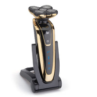 HKM-267603 Rechargeable Electric Shaver with 3W Power and Body Wash Cleaning - Available in Gold, Blue, and Gun Color