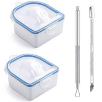 HKM-316755 Double Layer Manicure Tool Set with Nail Soaking Bowl and Removers - Available in Multiple Colors