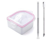 HKM-316755 Double Layer Manicure Tool Set with Nail Soaking Bowl and Removers - Available in Multiple Colors