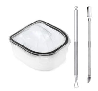 HKM-316755 Double Layer Manicure Tool Set with Nail Soaking Bowl and Removers - Available in Multiple Colors