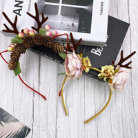 HKM-536019 Antler Headband for Kids - Princess & Cartoon Style, Plaid Design