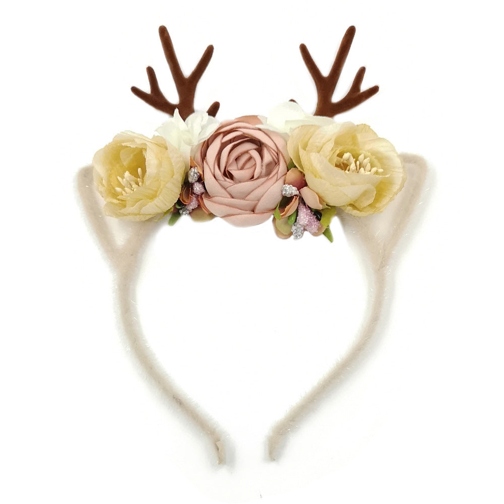 HKM-536019 Antler Headband for Kids - Princess & Cartoon Style, Plaid Design