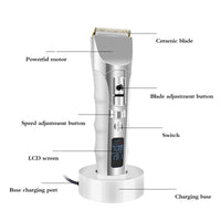 HKM-233683 Rechargeable LCD Display Hair Clipper with Five-Speed Control and Fine Adjustment