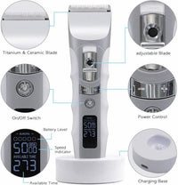 HKM-233683 Rechargeable LCD Display Hair Clipper with Five-Speed Control and Fine Adjustment