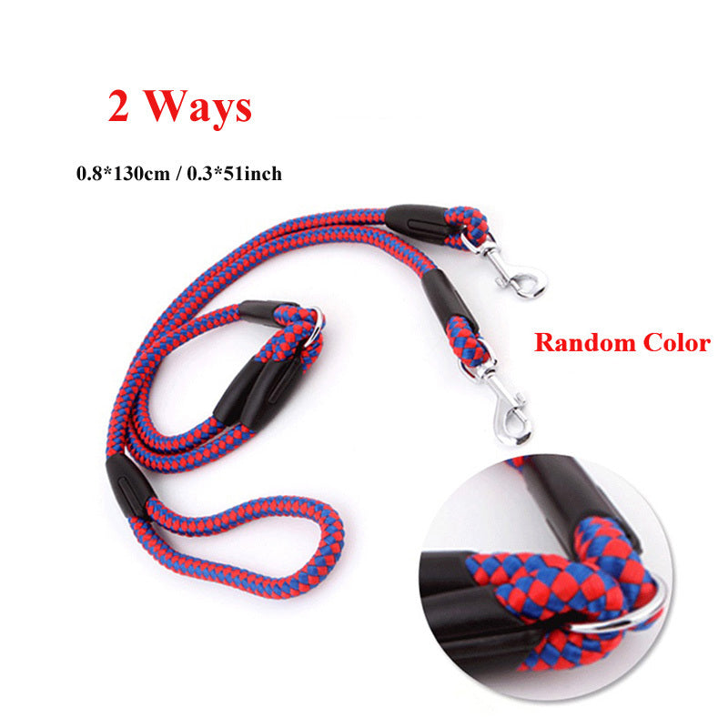 HKM-656019 Three-Way Pet Leash with 8mm Diameter Polyester Traction Belt
