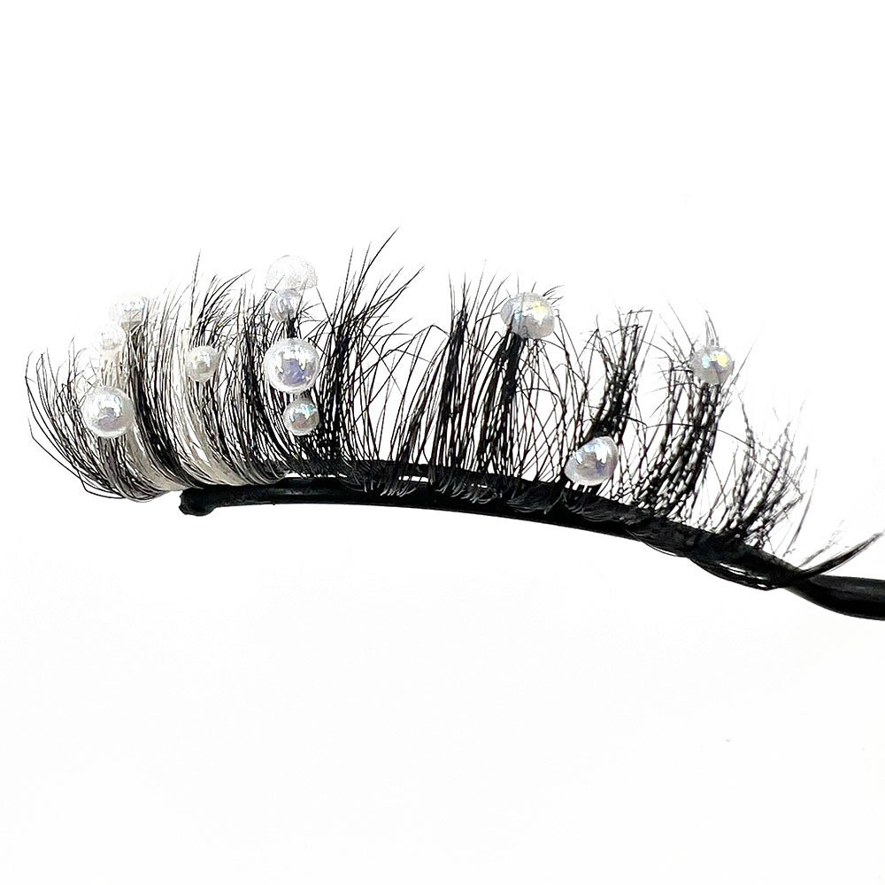 HKM-944851 Handmade Diamond Glitter False Eyelashes – Mink-Shaped Solid Color Styles ZC201-JZ to ZC210-JZ