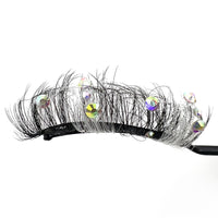 HKM-944851 Handmade Diamond Glitter False Eyelashes – Mink-Shaped Solid Color Styles ZC201-JZ to ZC210-JZ