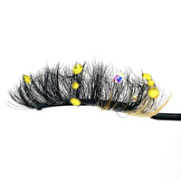 HKM-944851 Handmade Diamond Glitter False Eyelashes – Mink-Shaped Solid Color Styles ZC201-JZ to ZC210-JZ