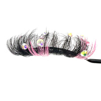 HKM-944851 Handmade Diamond Glitter False Eyelashes – Mink-Shaped Solid Color Styles ZC201-JZ to ZC210-JZ