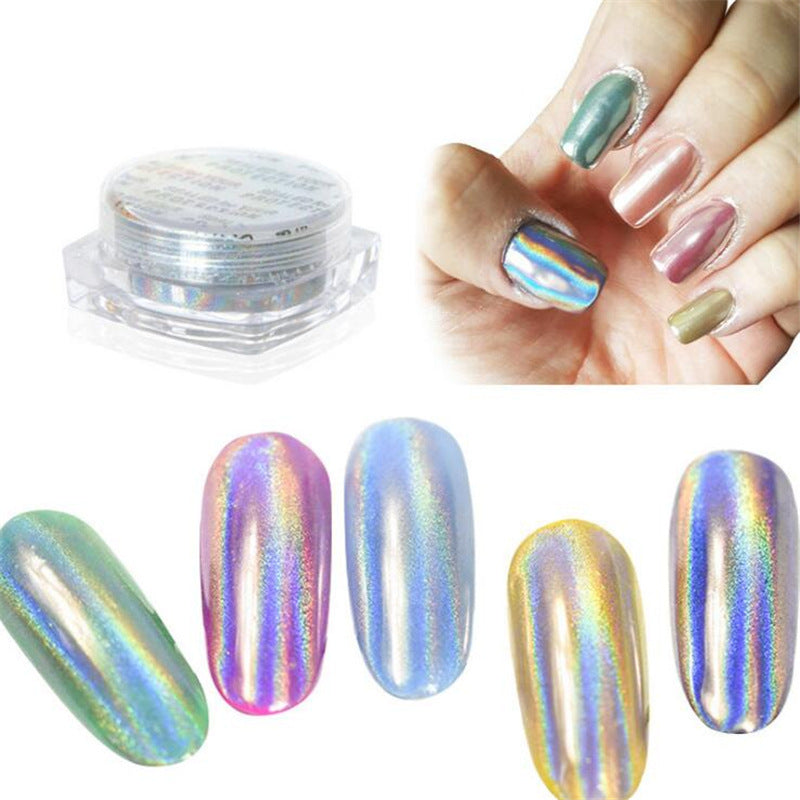 HKM-445523 Nail Super Bright Laser Mirror Powder - Color-Changing Effects with High-Quality Non-Toxic Material