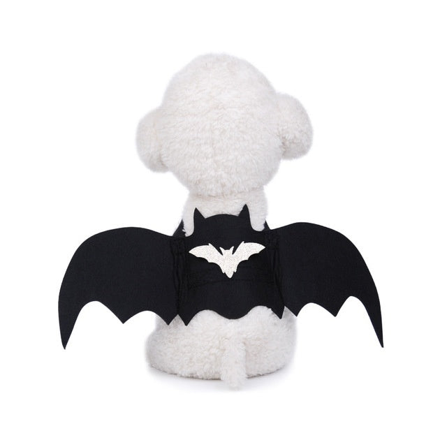 HKM-753171 Bat Wing Costume for Pets - Black Polyester and Felt Halloween Apparel for Small Animals