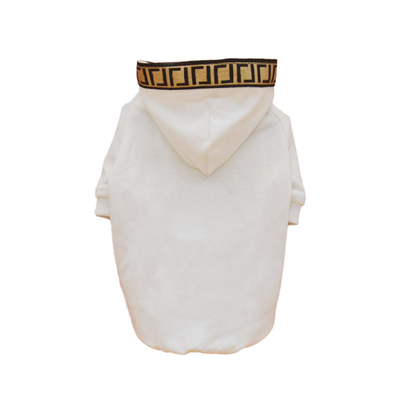 HKM-808531 Cotton Casual Webbing Dog Clothes in Black and White - Suitable for All Sizes