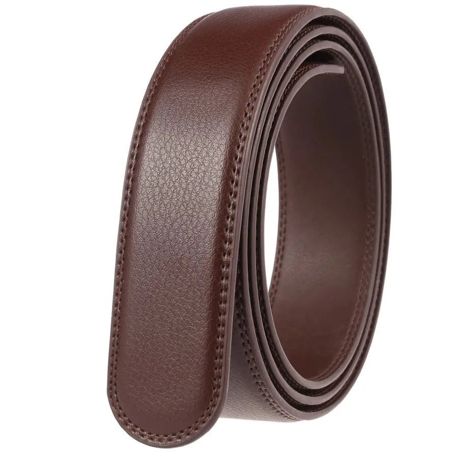 HKM-590483 Automatic Buckle Two-Layer Leather Belt for Men