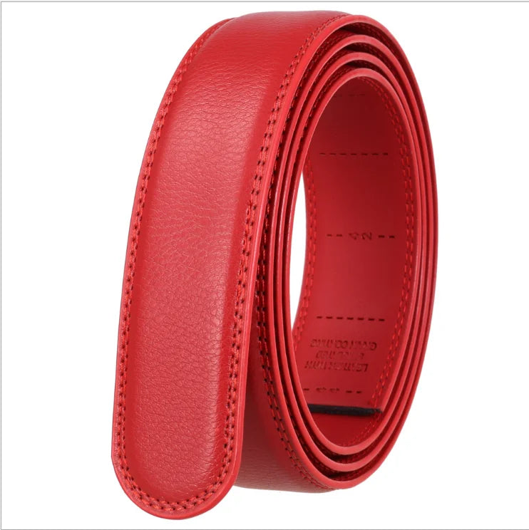 HKM-590483 Automatic Buckle Two-Layer Leather Belt for Men