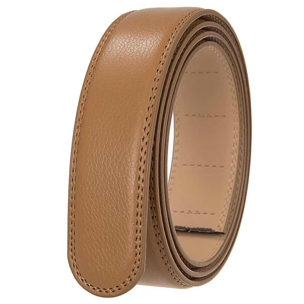 HKM-590483 Automatic Buckle Two-Layer Leather Belt for Men