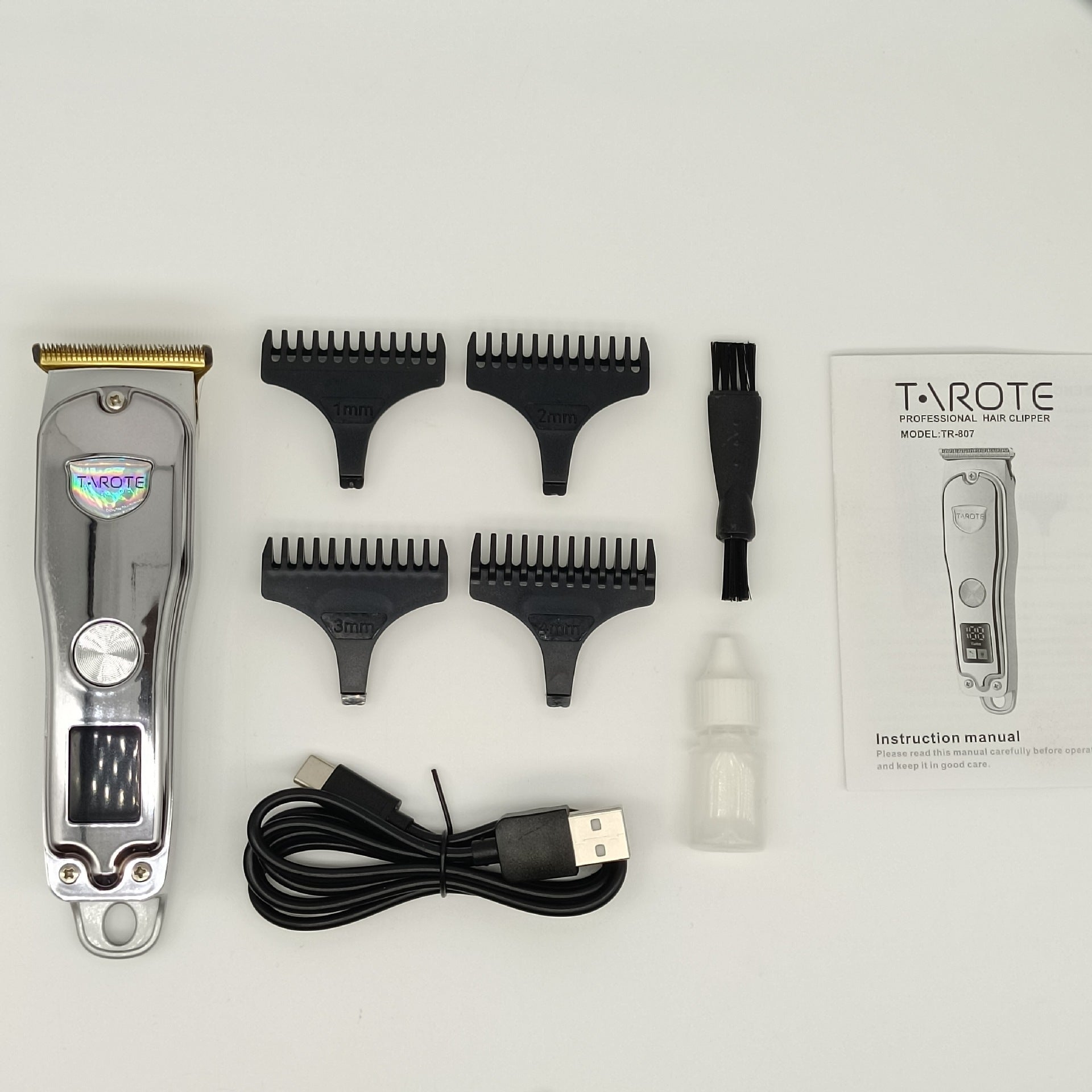 KTX-002003 USB Rechargeable Hair Clipper with Titanium Alloy Blade and LCD Display