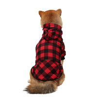 HKM-446931 Thick Fleece-Lined Plaid Hooded Two-Leg Dog Sweater for Winter Wear