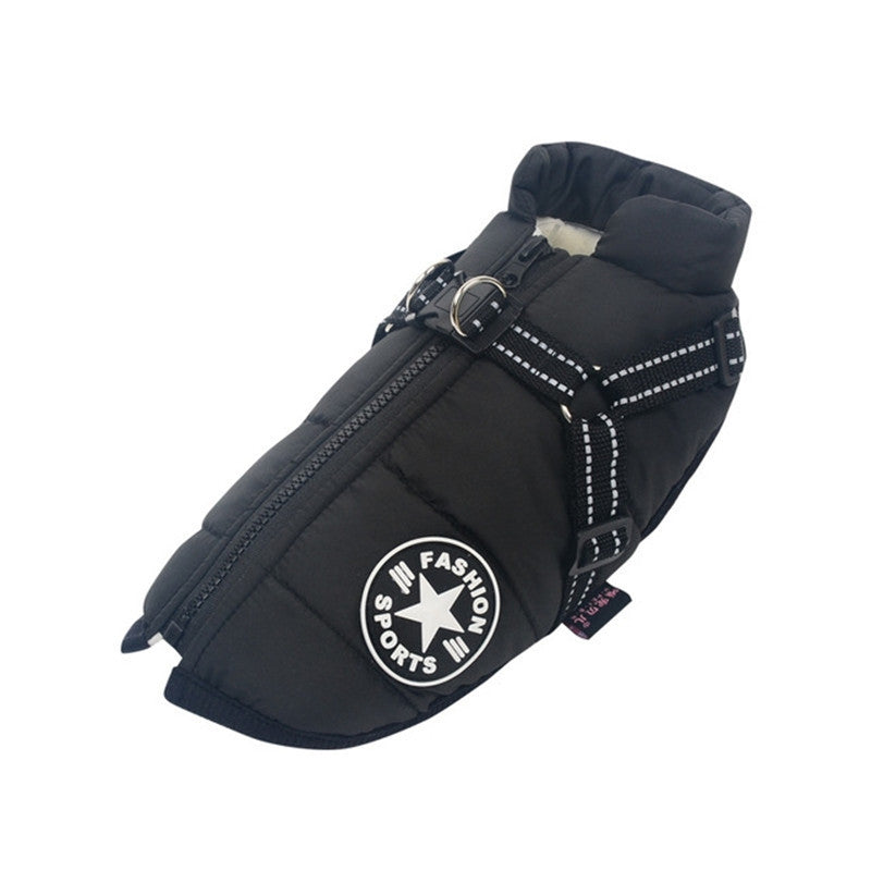 HKM-238291 Durable Waterproof Winter Dog Jacket with Adjustable Reflective Straps