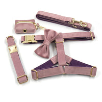 HKM-439315 Christmas Green Velvet Dog Collar with Gold Buckle and Leash Set