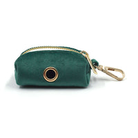 HKM-439315 Christmas Green Velvet Dog Collar with Gold Buckle and Leash Set