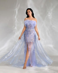 HKM-987987 Elegant Blue Evening Dress - Model EZ25045