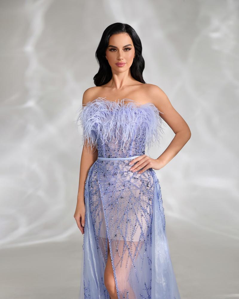 HKM-987987 Elegant Blue Evening Dress - Model EZ25045
