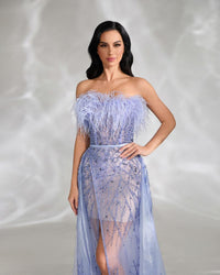 HKM-987987 Elegant Blue Evening Dress - Model EZ25045