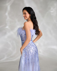 HKM-987987 Elegant Blue Evening Dress - Model EZ25045