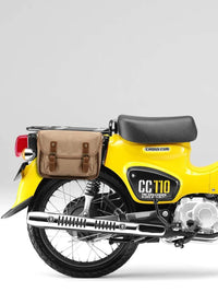 HKM-729619 Vintage Motorcycle Toolkit Crossbody Bag - Heavy Duty Waxed Canvas with Leather Accents