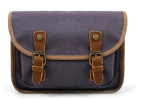 HKM-729619 Vintage Motorcycle Toolkit Crossbody Bag - Heavy Duty Waxed Canvas with Leather Accents
