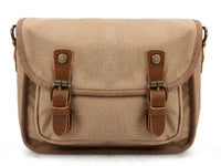 HKM-729619 Vintage Motorcycle Toolkit Crossbody Bag - Heavy Duty Waxed Canvas with Leather Accents
