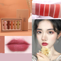 HKM-531219 Mousse Velvet Lipstick Set - Moisturizing Finish, 5 Sticks, 3.8g Each