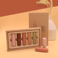 HKM-531219 Mousse Velvet Lipstick Set - Moisturizing Finish, 5 Sticks, 3.8g Each