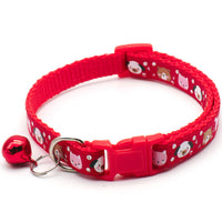 HKM-699987 Cartoon Printed Cat Collar with Bell in Multiple Colors