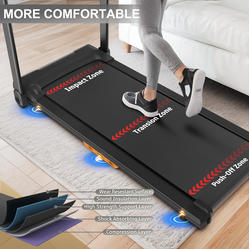 HKM-638227 Compact Walking Mat Treadmill with LED Display, 265 LB Capacity for Home and Office Use