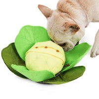 HKM-285843 Interactive Sniffing Toy for Dogs - Green Felt Companion and Training Bowl (32x32CM)