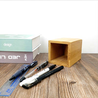 HKM-102931 Bamboo Stationery Storage Jar - Eco-Friendly Pen Holder for Home and Office