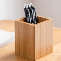 HKM-102931 Bamboo Stationery Storage Jar - Eco-Friendly Pen Holder for Home and Office