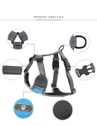 HKM-911571 T-Shaped Chest and Back Harness for Medium to Large Dogs - Breathable Oxford Cloth, Load-Reducing Design