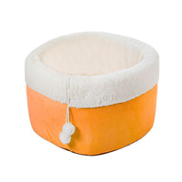 HKM-666195 Winter Warm Plush Cat Bed with Non-Slip Base and Removable Inner Pad - Available in Three Sizes