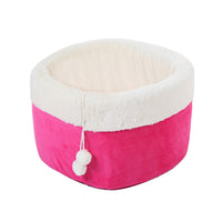 HKM-666195 Winter Warm Plush Cat Bed with Non-Slip Base and Removable Inner Pad - Available in Three Sizes