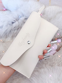 HKM-462227 Fragrant Taro Color 12-Piece Makeup Brush Set with Portable Plastic Handles
