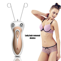 HKM-734099 Electric Facial Hair Remover for Women - Compact Epilator with Cotton Thread and Ergonomic Design
