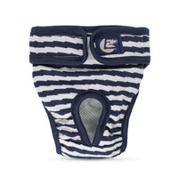 HKM-540627 Dog Menstrual Pants - Striped Physiological Pants in Blue, Red, and Brown, Sizes S to XXL