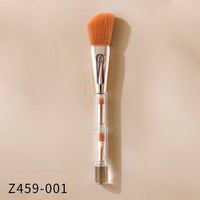 HKM-690451 3-in-1 Makeup Brush with Acrylic Handle and Soft Artificial Fiber Bristles, 16cm Overall Length